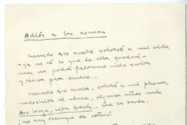 Adiós a las armas  [manuscrito] Luis Gutiérrez Santa Marina.