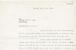 [Carta] 1982 julio 2, Ancud, Chile [a] Oreste Plath  [manuscrito] Duncan Gilchrist.
