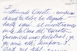 [Carta] [1986], Santiago, Chile [a] Oreste Plath  [manuscrito] Oscar Jara Azócar.