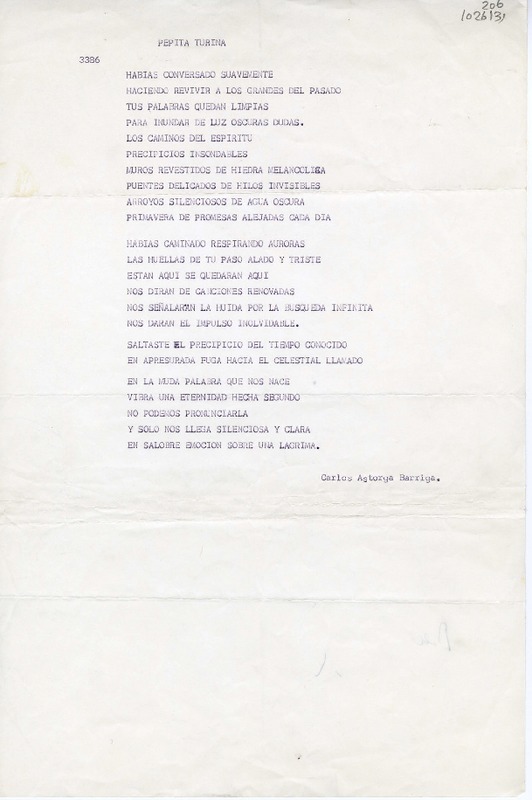 Pepita Turina  [manuscrito] Carlos Astorga Barriga.