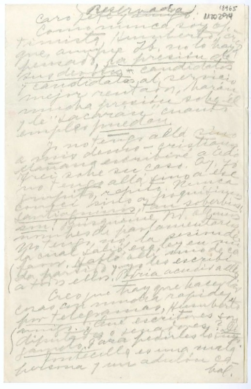 [Carta] [1953] [Italia] [a] Humberto Díaz Casanueva  [manuscrito] Gabriela Mistral.