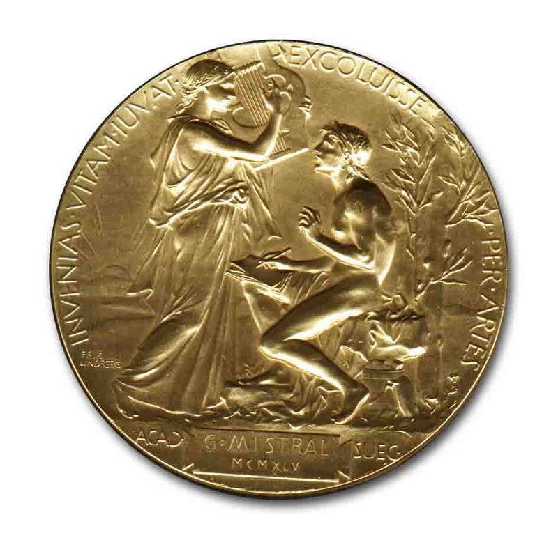 [Medalla Premio Nobel (reverso)]  [fotografía].