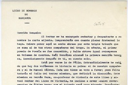 [Carta] [entre 1940 y 1945], Rancagüa, Chile [a] Gonzalo Drago  [manuscrito] Oscar Castro.