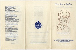 Tres poemas inéditos   Oscar Castro Zúñiga.