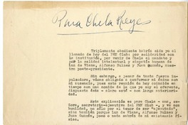 [Carta] 1951 noviembre 29, Santiago, Chile [a] Chela Reyes  [manuscrito] Ernesto Boero Lillo.