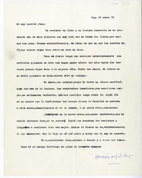 [Carta] 1979 enero 10, Santiago, Chile [a] Juan Guzmán Cruchaga  [manuscrito] Hernán del Solar.