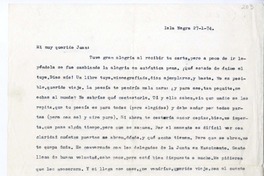 [Carta] 1974 enero 27, Isla Negra, Chile [a] Juan Guzmán Cruchaga  [manuscrito] Hernán del Solar.