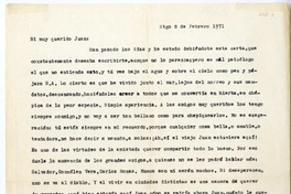 [Carta] 1971 febrero 8, Santiago, Chile [a] Juan Guzmán Cruchaga  [manuscrito] Hernán del Solar.