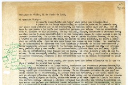 [Carta] 1953 junio 24, Santiago de Chile [a] Mi querida Gladys  [manuscrito] Matilde Ladrón de Guevara.