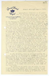 [Carta] 1953 agosto 27, Buenos Aires [a] Queridísima Matilde  [manuscrito] Gladys Thein.