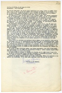 [Carta] 1955 marzo 14, Santiago de Chile [a] Mi estimado Embajador [Juan Rossetti]  [manuscrito] Matilde Ladrón de Guevara.