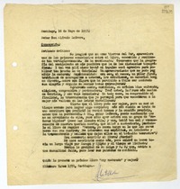 [Carta] 1957 mayo 18, Santiago [a] Alfredo Lefebvre, Concepción  [manuscrito] Matilde [Ladrón de Guevara].