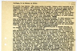 [Carta] 1958 febrero 11, Santiago [a] mi querido Hugo Emilio  [manuscrito] Matilde [Ladrón de Guevara].