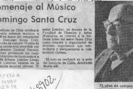 Homenaje al Músico Domingo Santa Cruz