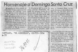 Homenaje a Domingo Santa Cruz