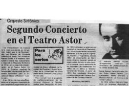 Segundo concierto en el teatro Astor orquesta sinfóncia.