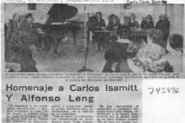 Homenaje a Carlos Isamitt y Alfonso Leng