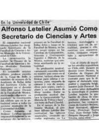 Alfonso Letelier asumió como secretario de Ciencias y Artes En la Universidad de Chile