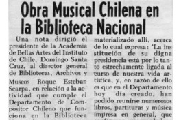 Obra musical chilena en la Biblioteca Nacional