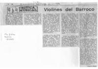 Crítica Musical Violines del Barroco