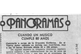 Panoramas Cuando un músico cumple 80 años