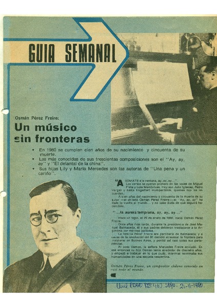 Un músico sin fronteras Osmán Pérez Freire