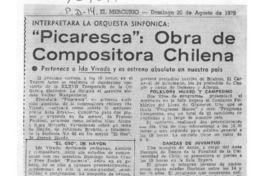 "Picaresca": obra de compositora chilena Interpretará la Orquesta Sinfónica