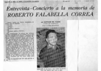 Entrevista-concierto a la memoria de Roberto Falabella Correa