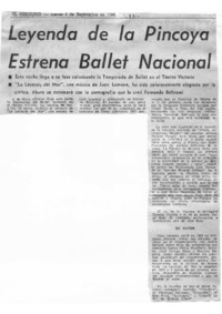 Leyenda de La Pincoya estrena Ballet Nacional