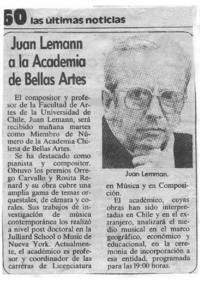 Juan Lemann a la Academia de Bellas Artes