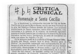 Homenaje a Santa Cecilia Crítica Musical