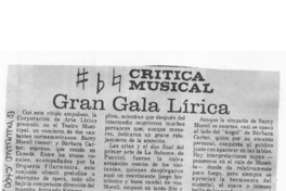 Gran Gala Lírica Crítica Musical