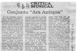 Conunto "Ars Antiqua" Crítica Musical