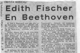 Edith Fischer en Beethoven Crítica Musical