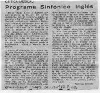 Programa Sinfónico Inglés Crítica Musical