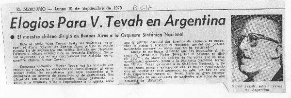 Elogios para V. Tevah en Argentina