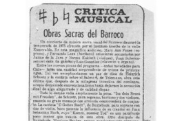 Obras Sacras del Barroco Crítica Musical