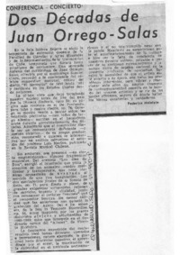 Dos décadas de Juan Orrego-Salas Conferencia - Concierto