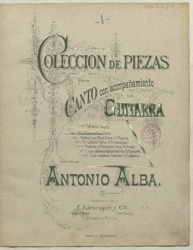 Mis recuerdos vals mejicano [para] canto y guitarra [música] : reducción de Antonio Alba.
