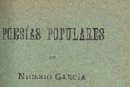 Poesías populares : tomo V de Nicasio García.