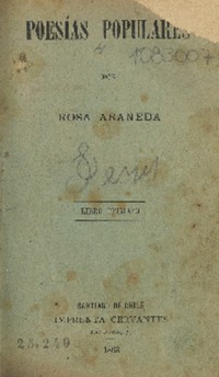 Poesías populares : libro primero por Rosa Araneda.