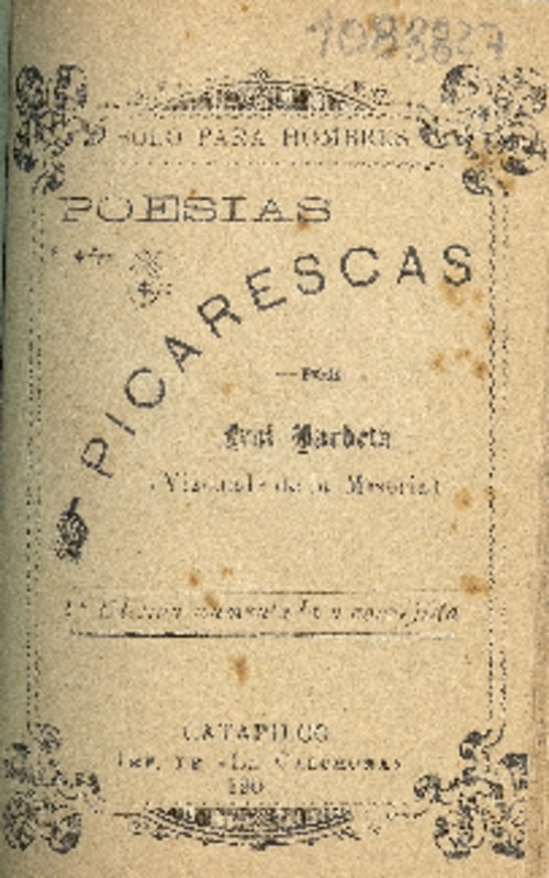 Poesías picarescas : solo para hombres por Frai Barbeta.