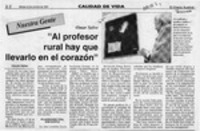 "Al profesor rural hay que llevarlo en el corazón"  [artículo] Claudio Núñez.