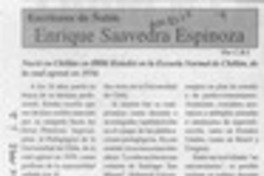 Enrique Saavedra Espinoza  [artículo] C. R. I.
