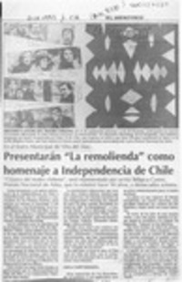 Presentarán "La remolienda" como homenaje a Independencia de Chile  [artículo].
