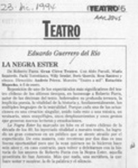 La Negra Ester  [artículo] Eduardo Guerrero del Río.