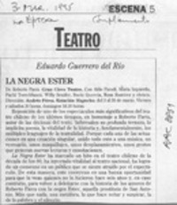 La negra Ester  [artículo] Eduardo Guerrero del Río.