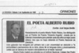 El poeta Alberto Rubio  [artículo] José Vargas Badilla.
