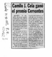 Camilo J. Cela ganó el premio Cervantes  [artículo]
