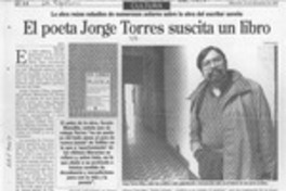 El poeta Jorge Torres suscita un libro  [artículo] R. V.